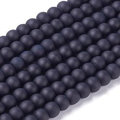 Noir Perles en verre transparentes , givré, ronde, noir, 4mm, Trou: 1.1~1.6mm, Environ 200 pcs/chapelet, 31.4 pouce