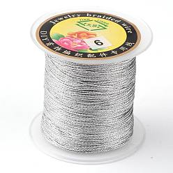 Gainsboro Round Metallic Thread, Embroidery Thread, 9-Ply, Gainsboro, 0.8mm, about 65.61 yards(60m)/roll