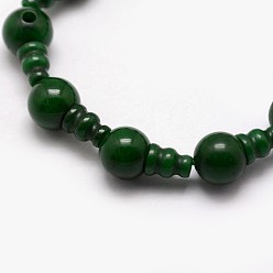 Jade Natural Jade 3-Hole Guru Bead Strands, for Buddhist Jewelry Making, T-Drilled Beads, 16.5~18mm, Hole: 2~3mm, 2pcs/set, 10sets/strand, 6.5 inch