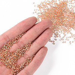 PeachPuff 12/0 Grade A Round Glass Seed Beads, Silver Lined, PeachPuff, 12/0, 2x1.5mm, Hole: 0.3mm, about 30000pcs/bag