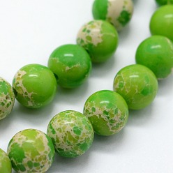 Lime Synthetic Imperial Jasper Beads Strands, Dyed, Round, Lime, 6mm, Hole: 0.8mm, about 63pcs/strand, 14.76 inch(37.5cm)