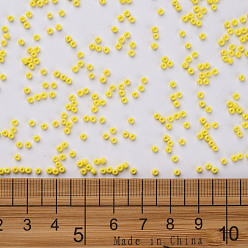 Yellow 11/0 Grade A Round Glass Seed Beads, Baking Paint, Yellow, 2.3x1.5mm, Hole: 1mm, about 48500pcs/pound