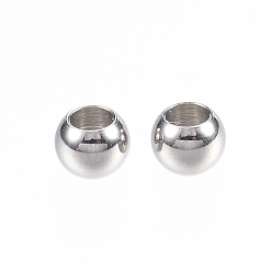 Stainless Steel Color 304 Stainless Steel Beads, Rondelle, Stainless Steel Color, 4x3mm, Hole: 2mm
