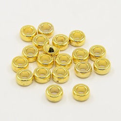 Golden Tibetan Style Alloy Beads, Rondelle, Bead Spacers, Cadmium Free & Lead Free, Golden, 7x4mm, Hole: 3mm