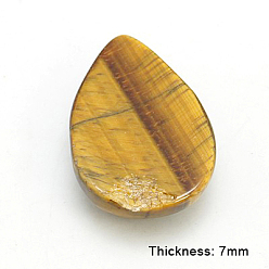Tiger Eye Natural Gemstone Cabochons, Tiger Eye, teardrop, about 30mm long, 20mm wide, 7mm thick