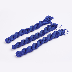 Bleu Fil de nylon, cordon de bijoux en nylon pour la fabrication de bracelets tissés , bleu, 1mm, environ 26.24 yards (24m)/paquet, 10 faisceaux / sac, environ 262.46 yards (240m)/sac