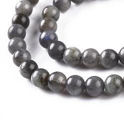 Larvikite Natural Black Labradorite Beads Strands, Grade AB+, Round, 6mm, Hole: 0.8mm, about 62~65pcs/strand, 15.3 inch