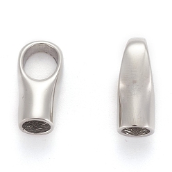 Stainless Steel Color 304 Stainless Steel Cord Ends, End Caps, Stainless Steel Color, 18x9x7mm, Hole: 6x8mm, 5mm inner diameter