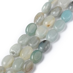 Flower Amazonite Natural Flower Amazonite Beads Strands, Oval, 8x6x3.5~4mm, Hole: 1mm, about 45~52pcs/strand, 15.16~15.74 inch(38.5~40cm)