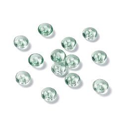 Medium Aquamarine Transparent Glass Beads, Abacus/Disc, Medium Aquamarine, 8.5x4.5mm, Hole: 1.6mm