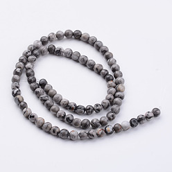 Picasso Jasper Natural Map Stone/Polychrome Jasper/Picasso Stone/Picasso Jasper Bead Strands, Round, 4~5mm, Hole: 0.5mm, about 86pcs/strand, 15.16 inch