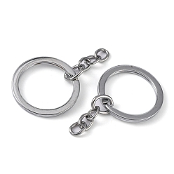 Platinum 1Set Assorted Iron Findings including 2g Iron Jump Rings, 5pcs Cord Loop Mobile Straps, 3pcs Alloy Keychain Findings, Platinum, 6x0.7mm, 60mm long, 26mm inner diameter