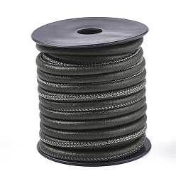 Dark Slate Gray PU Leather Cords, Dark Slate Gray, 5.5~6mm, about 10.93 yards(10m)/roll