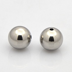 Stainless Steel Color Round 201 Stainless Steel Beads, Stainless Steel Color, 10mm, Hole: 2mm