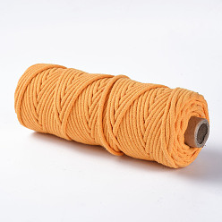 Orange Fils de coton, cordon en macramé, fils décoratifs, pour l'artisanat de bricolage, emballage cadeau et fabrication de bijoux, orange, 3mm, environ 54.68 yards (50m)/rouleau