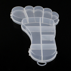 Прозрачный Фут пластиковые контейнеры для хранения шарика, 10 отсеков, прозрачные, 22x15x2.5 см