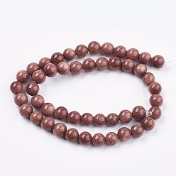Goldstone Synthetic Goldstone Bead Strands, Round, 8mm, Hole: 1mm, about 48pcs/strand, 14.9 inch