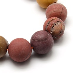 Mookaite Frosted Natural Mookaite Round Bead Strands, 12mm, Hole: 1mm, about 30~32pcs/strand, 14.9~15.6 inch