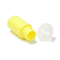 Yellow PET Bottles, Refillable Bottle, Travel Size Bottles with Flip Cap, for Skin Care Refillable Bottle, Column, Yellow, 2.3x5.6cm, Hole: 13mm, Capacity: 10ml(0.34fl. oz)
