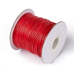 Crimson Korean Waxed Polyester Cord, Crimson, 1mm, about 85yards/roll