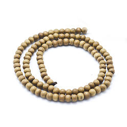 Wood Natural Camphor Wood Beads Strands, Round, Dyed, 10mm, Hole: 1mm, about 39pcs/strand, 15.55 inch(39.5cm)