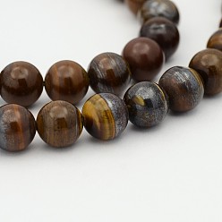 Tiger Iron Natural Tiger Iron Bead Strands, Round, 3mm, Hole: 0.6~0.7mm, about 135pcs/strand, 15.7 inch