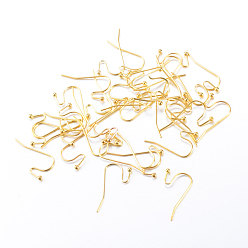 Golden Iron Earring Hooks, Nickel Free, Golden, 19x13mm, 20 Gauge, Pin: 0.8mm