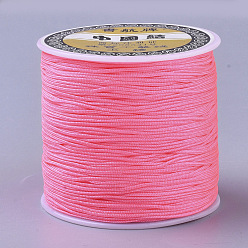 Hot Pink Nylon Thread, Chinese Knotting Cord, Hot Pink, 0.8mm, about 109.36 yards(100m)/roll