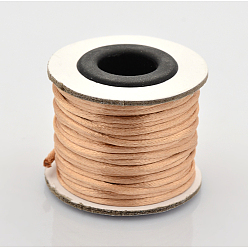 BurlyWood Macrame Rattail Chinese Knot Making Cords Round Nylon Braided String Threads, Satin Cord, BurlyWood, 2mm, about 10.93 yards(10m)/roll