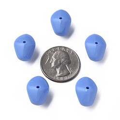Bleu Bleuet Perles acryliques opaques, nuggets, bleuet, 12.5x18x13mm, Trou: 1.6mm, environ360 pcs / 500 g