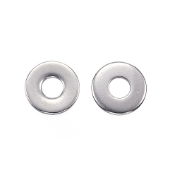 Stainless Steel Color 304 Stainless Steel Spacer Beads, Flat Round, Stainless Steel Color, 8.5x1.4~1.6mm, Hole: 3mm