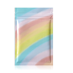 Разноцветный Прямоугольная майларовая сумка из композитного материала с застежкой-молнией, Стойкий к запаху повторно закрывающийся для упаковки мешочка для вечеринок, пищевой блеск для губ, ювелирные изделия для хранения, красочный, 15x10 см, 100 шт / комплект