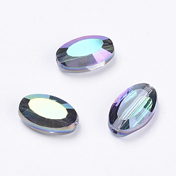 Coloré Imitations de perles de cristal autrichien, grade de aaa, facette, ovale, colorées, 9.5x6x3mm, Trou: 0.7~0.9mm