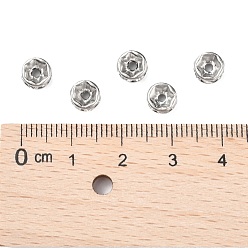 Couleur Acier Inoxydable Disque 316 perles d'espacement chirurgicales en acier inoxydable, pour l'artisanat de bijoux faisant des découvertes, avec strass, couleur inox, 6x3mm, Trou: 1mm