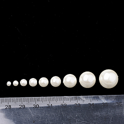 Бежевый Экологичные стеклянные жемчужные бусины, высокий блеск, класс А, круглые, бежевые, 6 мм, отверстие : 1 мм, около 160 шт / нитка, 37.8 дюйм