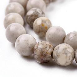 Coloré Brins de perles médicinales naturelles, ronde, colorées, 8mm, Trou: 1mm, Environ 48 pcs/chapelet, 15.1 pouce