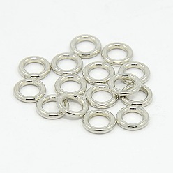 Platinum Alloy Round Rings, Soldered Jump Rings, Closed Jump Rings, Cadmium Free & Lead Free, Flat Round, Platinum, 8x1.5mm, Inner Diameter: 5mm, Hole 4.5mm