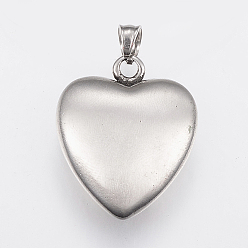 Argent Antique 304 pendentifs cœurs réparés en acier inoxydable, coeur brisé, argent antique, 31.5x26x10mm, Trou: 6mm