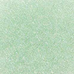 (172D) Dyed Pastel Green Transparent Rainbow TOHO Round Seed Beads, Japanese Seed Beads, (172D) Dyed Pastel Green Transparent Rainbow, 11/0, 2.2mm, Hole: 0.8mm, about 5555pcs/50g