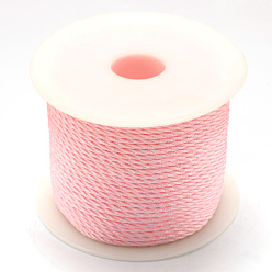 Pink Braided Nylon Thread, Pink, 2mm, about 54.68 yards(50m)/roll