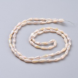 Bisque Electroplated Opaque Glass Beads Strands, Full Rainbow Plated, Faceted, Teardrop, Bisque, 9~10x4mm, Hole: 0.8mm, about 70~72pcs/strand, 25.98 inch~27.95 inch(66~71cm)