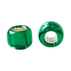 (36) Silver Lined Green Emerald Toho perles de rocaille rondes, perles de rocaille japonais, (36) émeraude verte doublée d'argent, 15/0, 1.5mm, Trou: 0.7mm, environ15000 pcs / 50 g