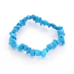 Synthetic Turquoise Chips Synthetic Turquoise Beaded Stretch Bracelets, 1-3/4 inch(4.5cm)