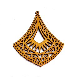 Rhombus Hollow Wood Big Pendants, for Jewelry Making, Rhombus, 51~70x2~3mm