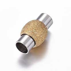 Золотой 304 текстурированные магнитные застежки из нержавеющей стали с клеевыми концами, овальные, золотые и нержавеющая сталь цвет, 19x11 мм, отверстие : 6 мм