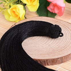 Black Beautiful Design Nylon Tassel Pendant Decorations, Black, 160x18mm, Hole: 4mm