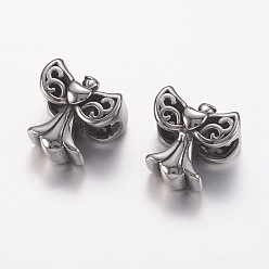 Antique Silver 304 Stainless Steel Beads, Angel, Antique Silver, 14.5x14x10mm, Hole: 5.5mm