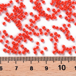 Tomato 11/0 Grade A Round Glass Seed Beads, Baking Paint, Tomato, 2.3x1.5mm, Hole: 1mm, about 48500pcs/pound