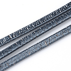 Bleu De Prusse Cordons imitation cuir, null, 5x2.5~3mm, environ 109.36 yards (100m)/paquet
