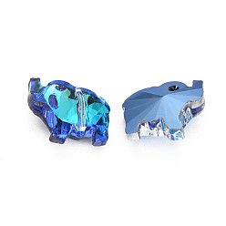 Dodger Blue 96Pcs Electroplate Glass Beads Strands, Faceted, Elephant, Dodger Blue, 13x15x7mm, Hole: 1mm
